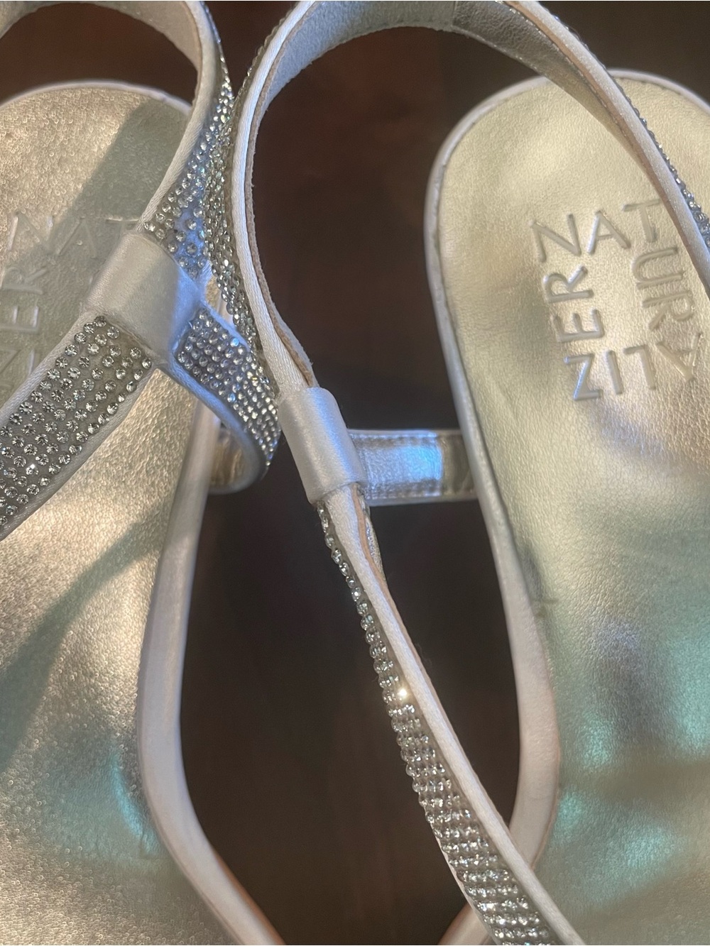Naturalizer Heel Vanessa Dress Sandals Prom  Strappy Champagne Gold Shoes 9.5 W - Picture 11 of 14